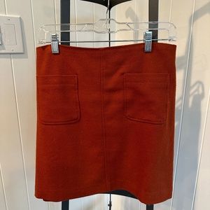 Madewell Mini Wool Skirt Rust Red Auburn sz 6